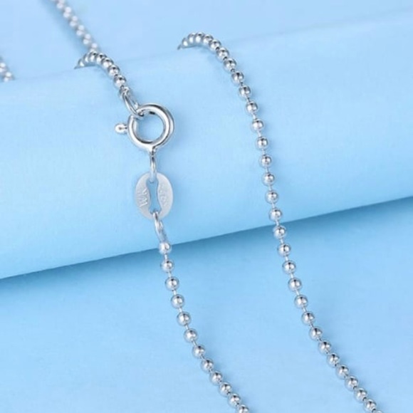 Solid sterling silver bead chain - Picture 1 of 6